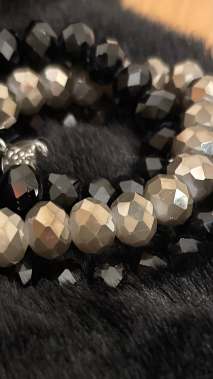 Facet Glow – Taupe Shine Armband