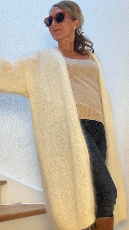 Ethereal Long Cardigan - Luxus aus Kid-Mohair