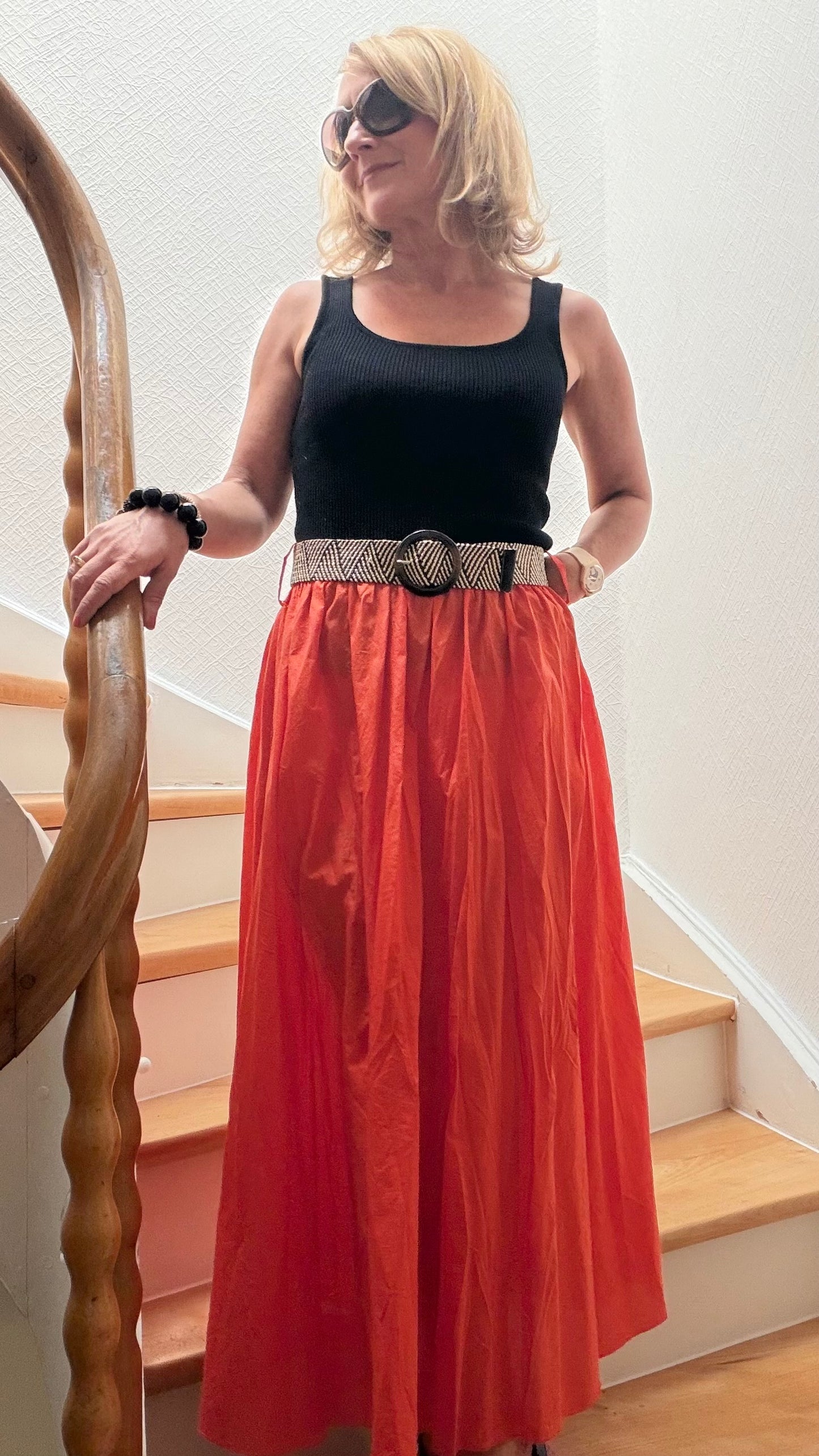 Maxirock "Sunset Cotton" – Baumwollrock in Orange