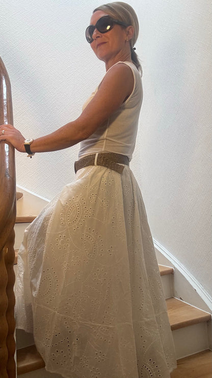 Summer Broderie Skirt – Baumwollrock mit Lochstickerei