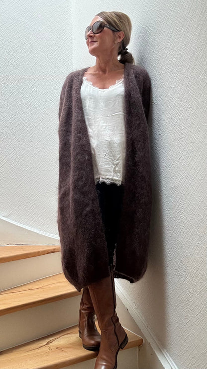 Ethereal Long Cardigan - Luxus aus Kid-Mohair