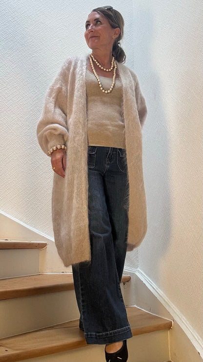 Ethereal Long Cardigan - Luxus aus Kid-Mohair