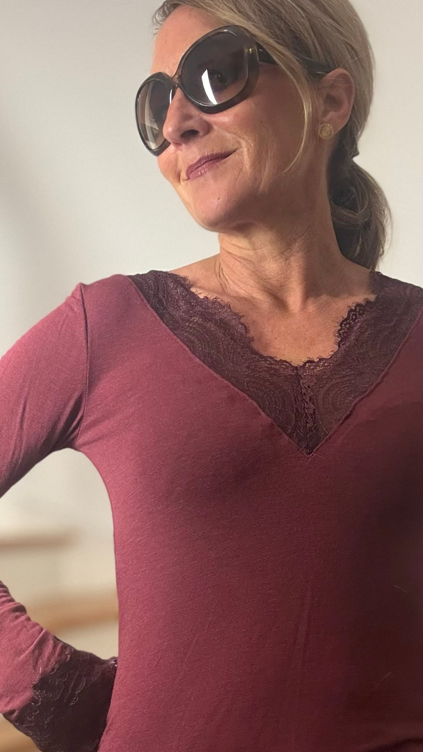 Basicshirt Soft Lace aus Kaschmirblend