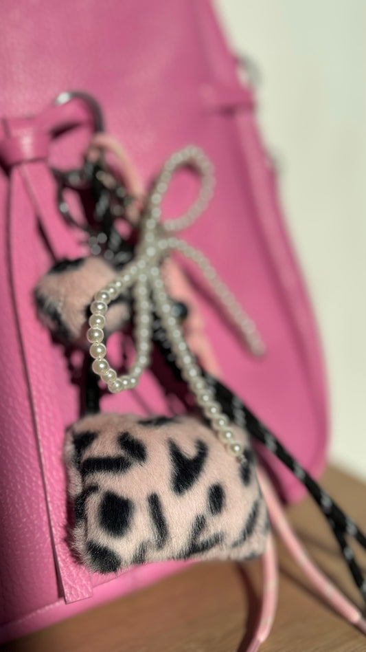 Taschenanhänger Pink Leopard Glam