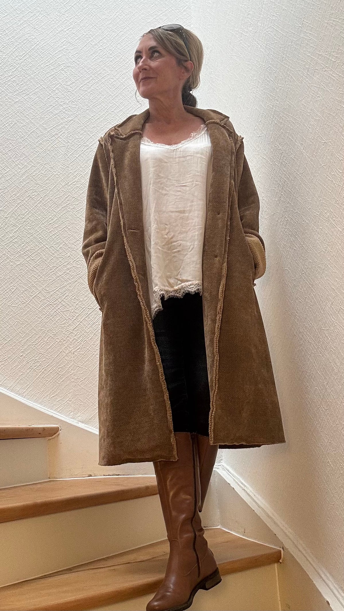 Retro Mood Cord Coat