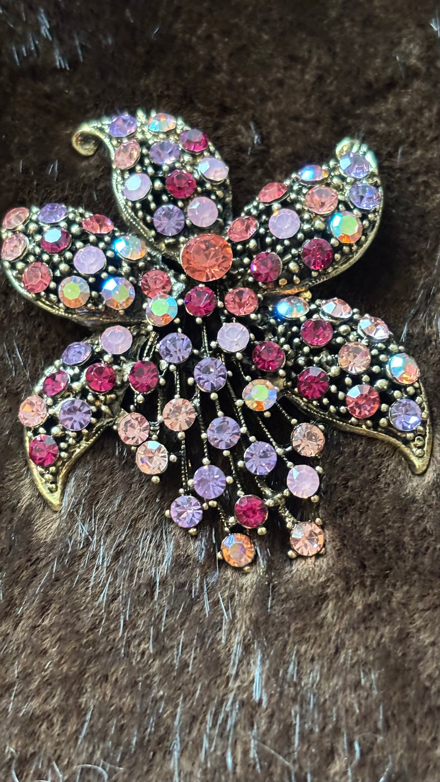 Radiant Bloom Brosche – in Silber-Champagne & Rosé-Multicolor