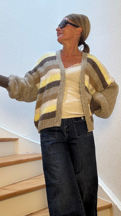 Golden Stripes Cardigan - Spätsommer Vibes in Streifen