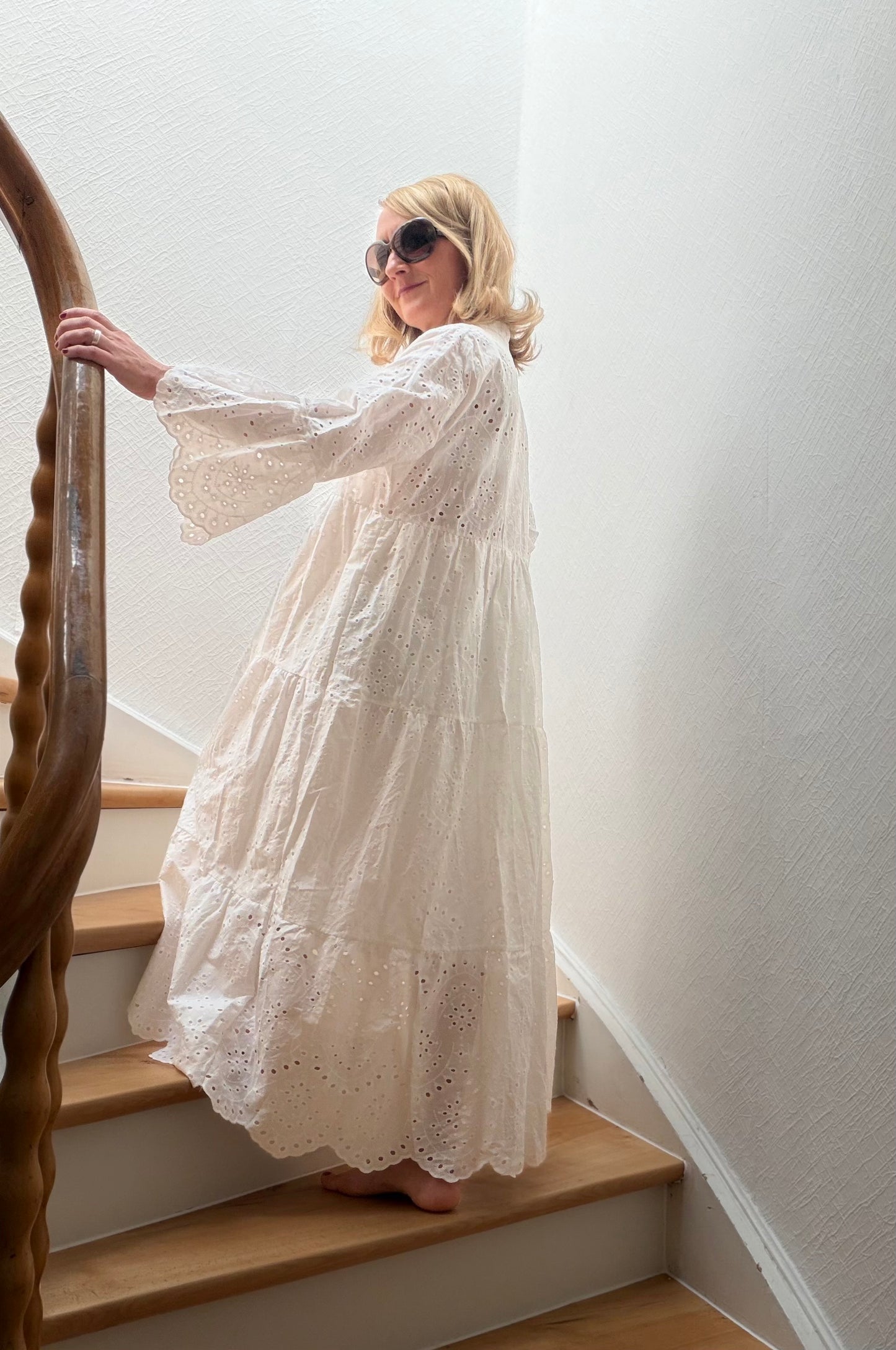 White Broderie Maxi Dress