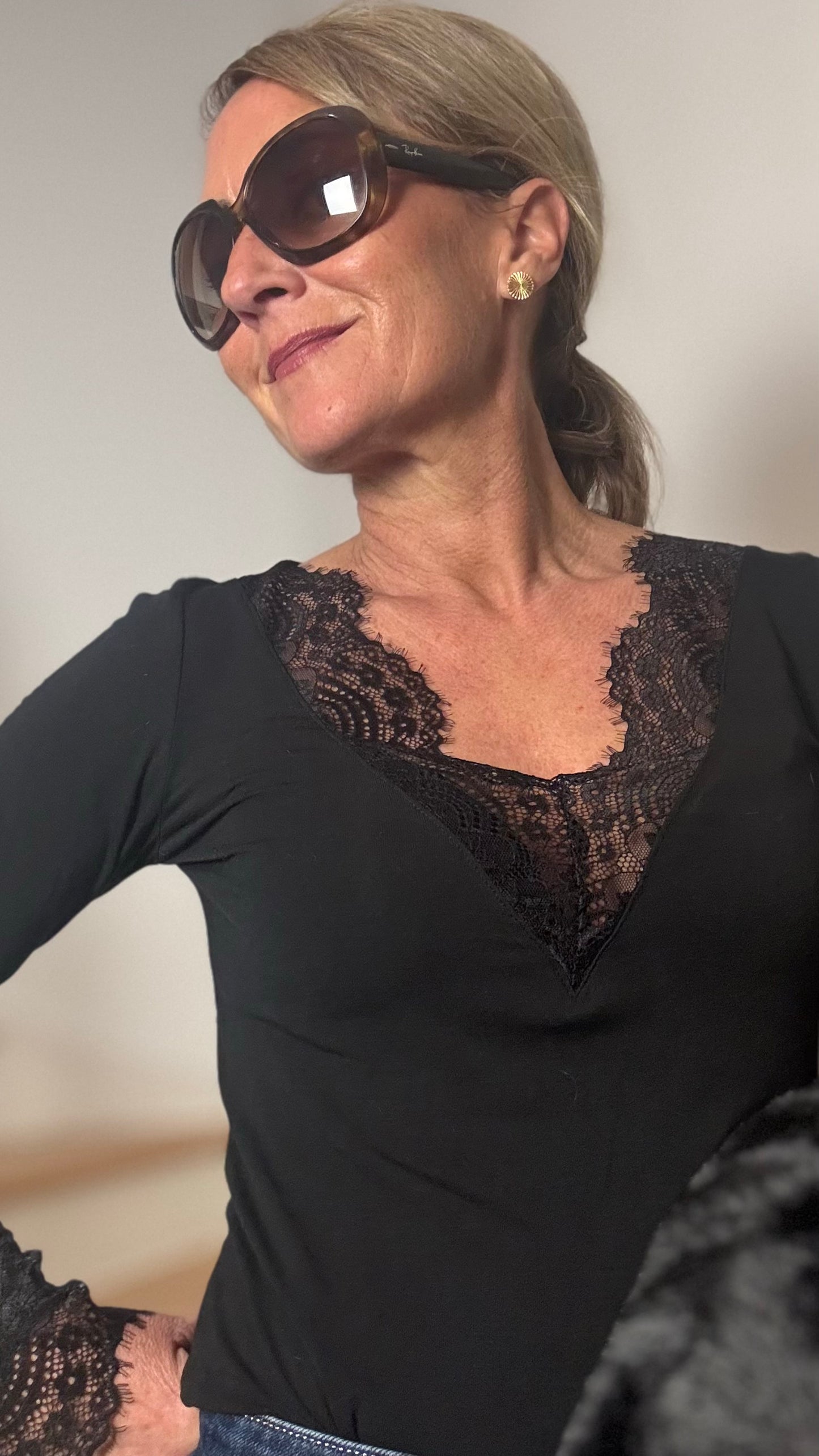 Basicshirt Soft Lace aus Kaschmirblend